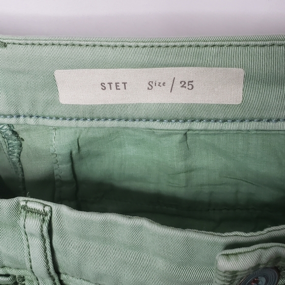 Pilcro and the letterpress Anthropologie Stet Cropped Mint Jeans Sz 25 - Picture 8 of 9